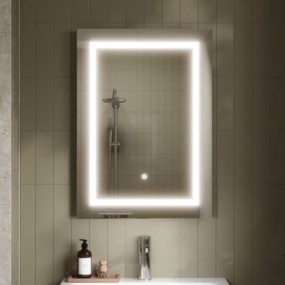 Nuie Sculptor 700mm x 500mm Touch Sensor Mirror (Silver) - Brand New Bathrooms