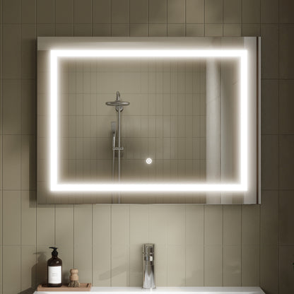 Nuie Enif 800mm x 600mm Touch Sensor Mirror (Silver) - Brand New Bathrooms
