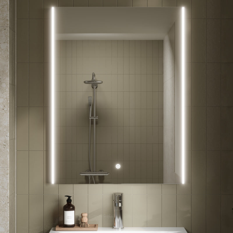Nuie Cepheus 800mm x 600mm Ambient Touch Sensor Mirror (Silver) - Brand New Bathrooms
