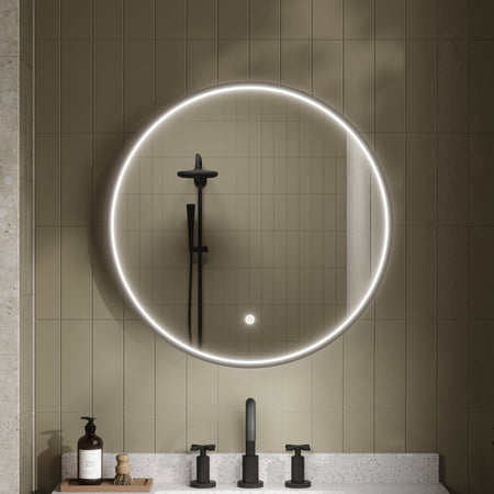 Nuie Mensa Inset Frame 600mm Round LED Mirror (3 colours) - Brand New Bathrooms