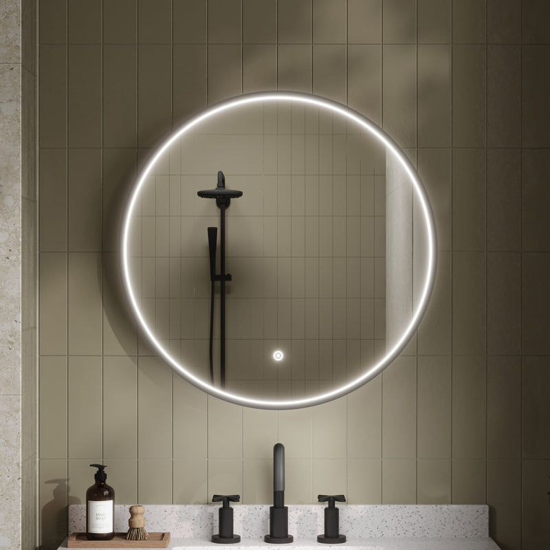 Nuie Mensa Inset Frame 600mm Round LED Mirror (3 colours) - Brand New Bathrooms