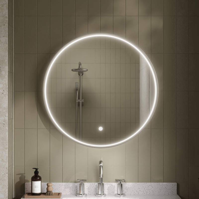 Nuie Mensa Inset Frame 600mm Round LED Mirror (3 colours) - Brand New Bathrooms