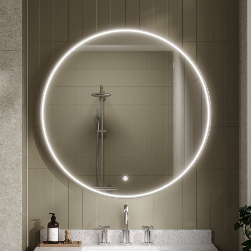 Nuie Mensa Inset Frame 800mm Round LED Mirror (3 colours) - Brand New Bathrooms