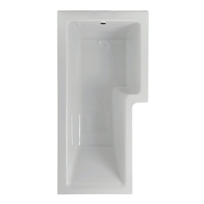 Giavani Bathrooms Complete Bathroom Suite with 1700mm L-Shape Left-Handed Shower Bath, Black Brassware & Vanity Unit (3 colours)