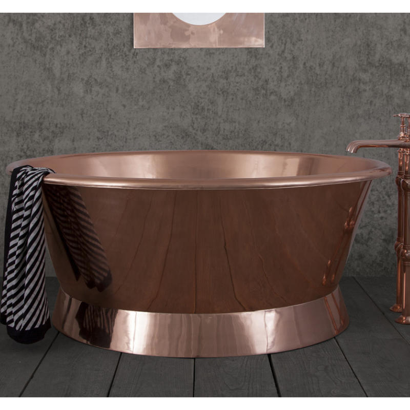 Hurlingham Baignoire Round Copper Bathtub (1 size, Copper) Made to Order - Brand New Bathrooms
