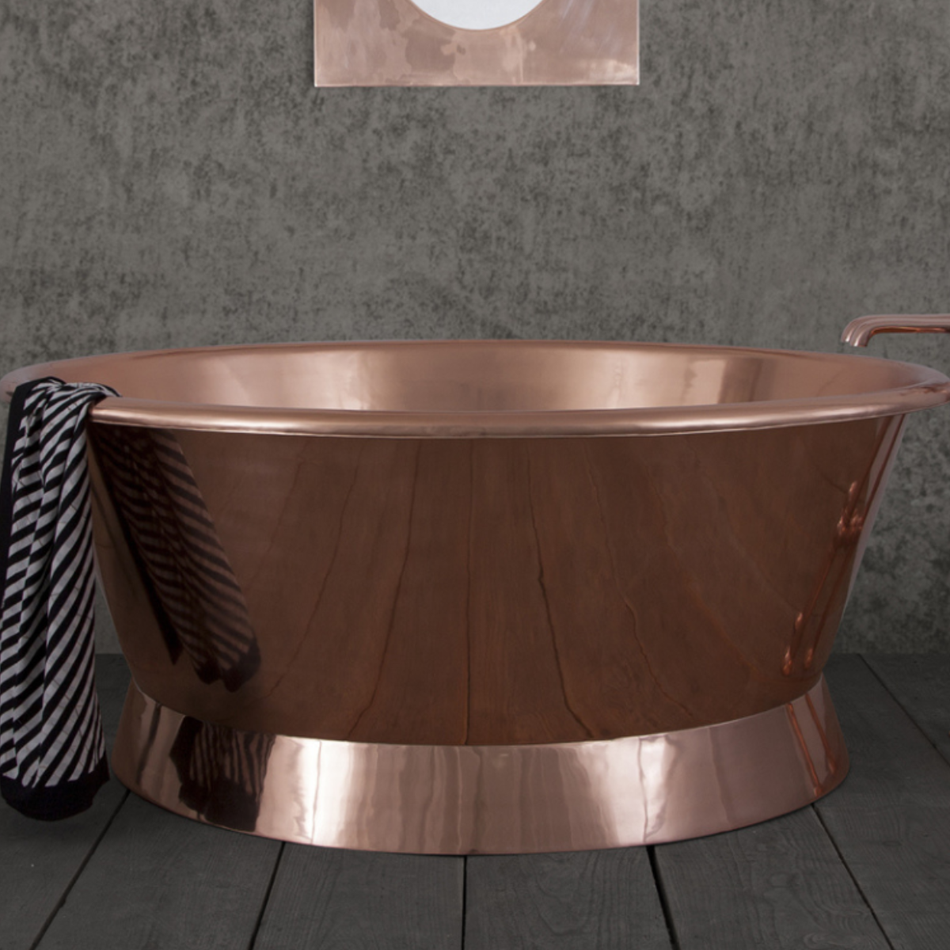 Hurlingham Baignoire Round Copper Bathtub (1 size, Copper) Made to Order
