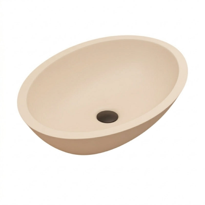 Loutro Lavabo Leona Oval Solid Surface Basin (1 size, Matt White) - Brand New Bathrooms