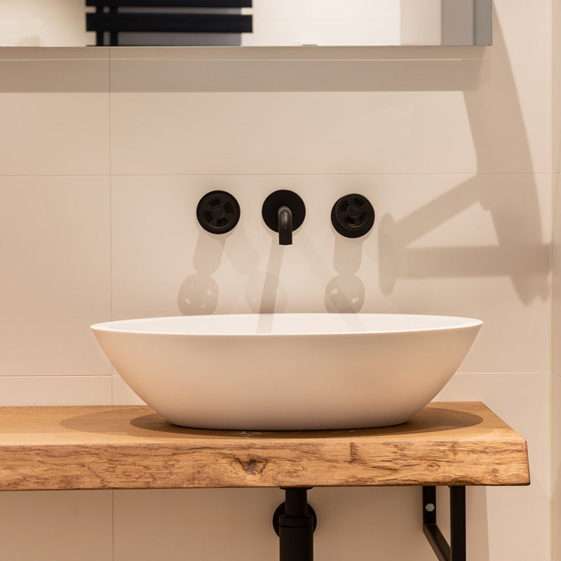 Loutro Lavabo Leona Oval Solid Surface Basin (1 size, Matt White) - Brand New Bathrooms