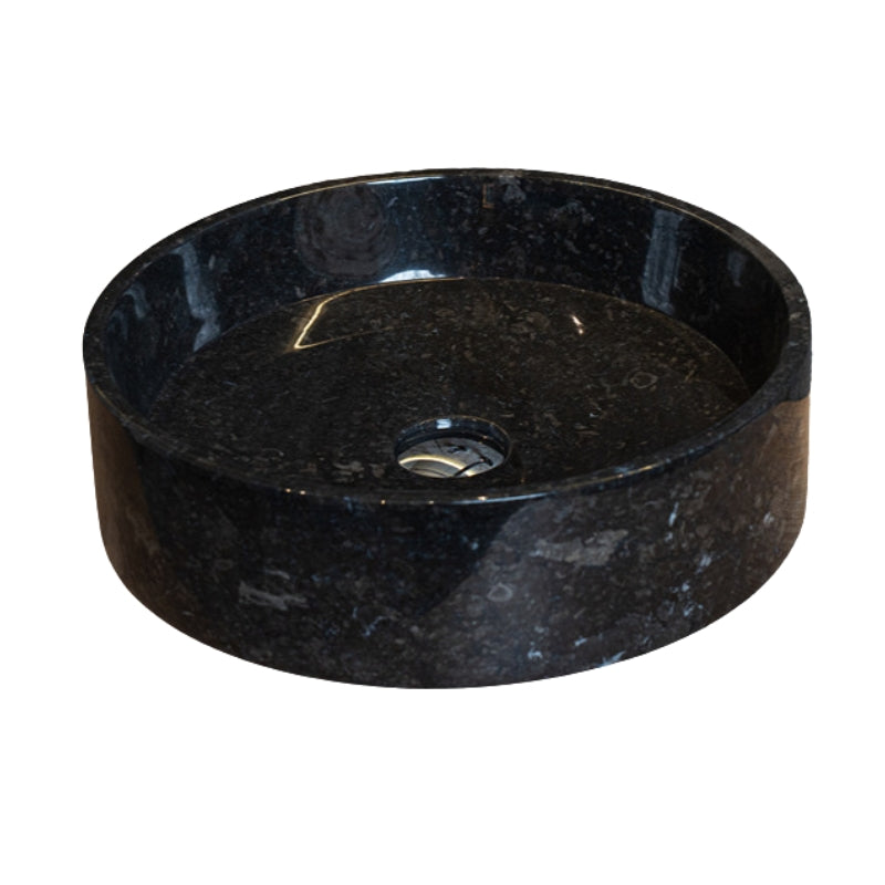 Loutro Lavabo Louise-B Round Marble Basin (1 size, Anthracite) - Brand New Bathrooms