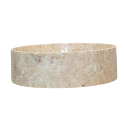 Loutro Lavabo Louise-S Round Marble Basin (1 size, Beige) - Brand New Bathrooms
