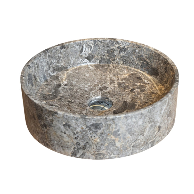 Loutro Lavabo Louise-T Round Marble Basin (1 size, Taupe) - Brand New Bathrooms