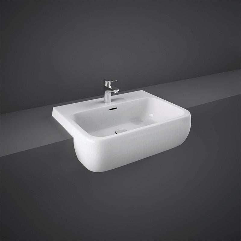 RAK Ceramics Metropolitan Semi Recessed Basin (1 size, 2 styles, Alpine White) - Brand New Bathrooms