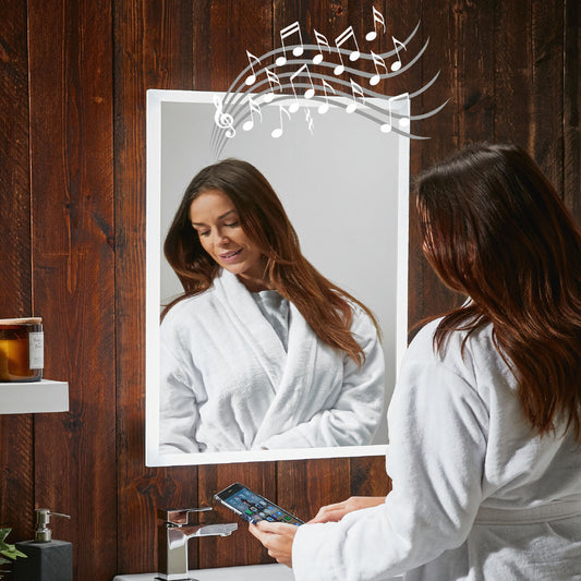 Scudo Mosca LED Mirror with Demister Pad and Shaver Socket and Bluetooth (1 size) - Brand New Bathrooms