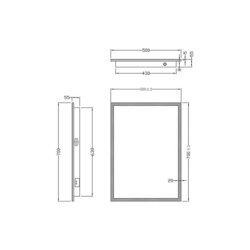 Scudo Mosca LED Mirror with Demister Pad and Shaver Socket and Bluetooth (1 size) - Brand New Bathrooms