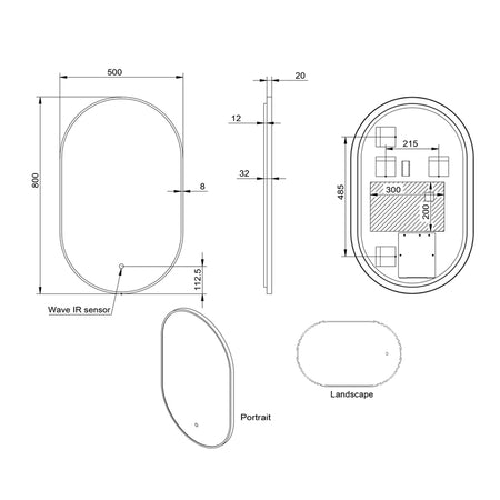 Scudo Aubrey LED Tablet Mirror (1 size, 5 colours) - Brand New Bathrooms