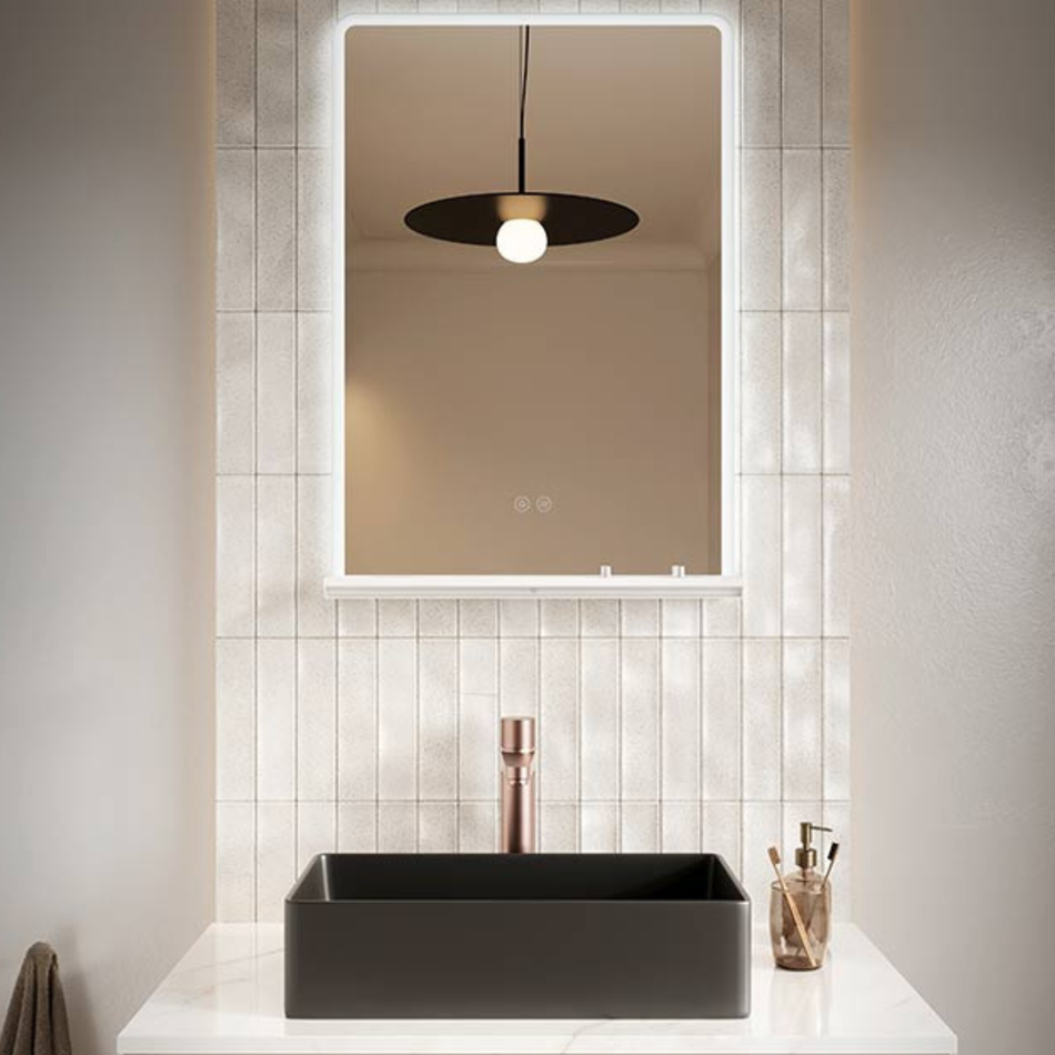 Scudo Charj LED Mirror with Wireless Charging Pad & Toothbrush Charger (3 sizes)
