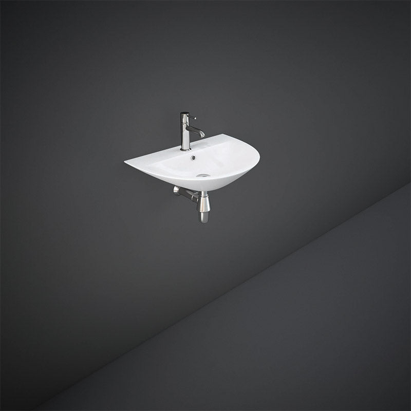 RAK Ceramics Morning Wall Hung Basin with 1 Tap Hole (4 sizes, White) - Brand New Bathrooms