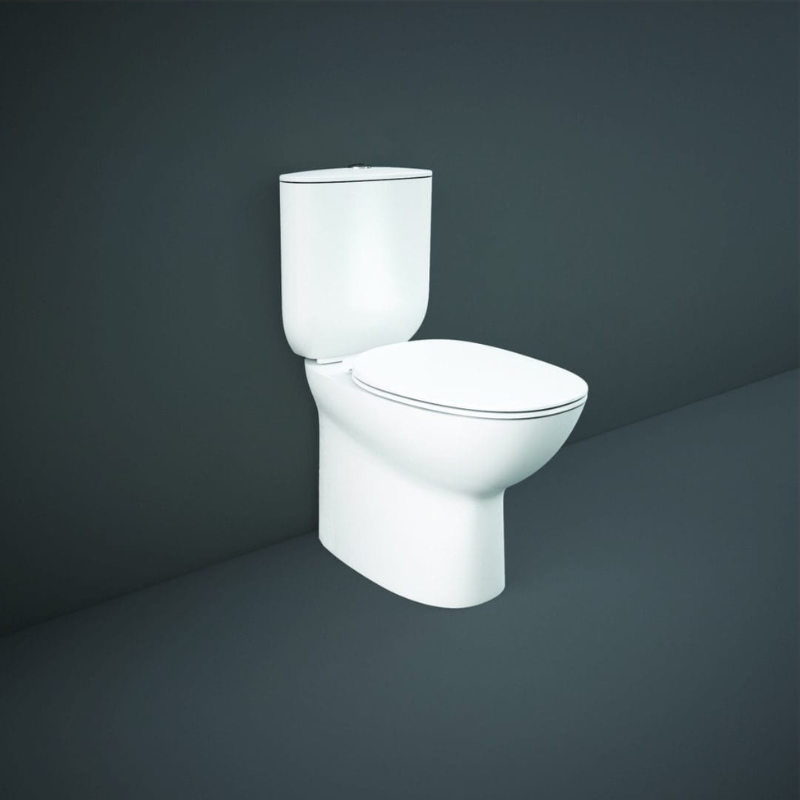 RAK Ceramics Morning Fully Back To Wall Close Coupled Rimless WC Pan (1 size, White) - Brand New Bathrooms