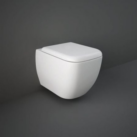 RAK Ceramics Metropolitan Rimless Wall Hung Pan With Hidden Fixations (1 size, White) - Brand New Bathrooms