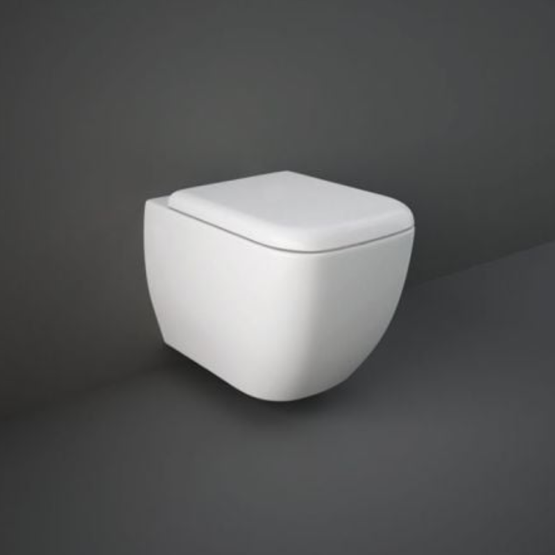RAK Ceramics Metropolitan Rimless Wall Hung Pan With Hidden Fixations (1 size, White) - Brand New Bathrooms