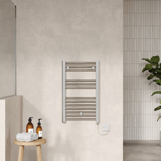 Nuie Electric Towel Rail (200, 300, 500 Watts, Chrome) - Brand New Bathrooms