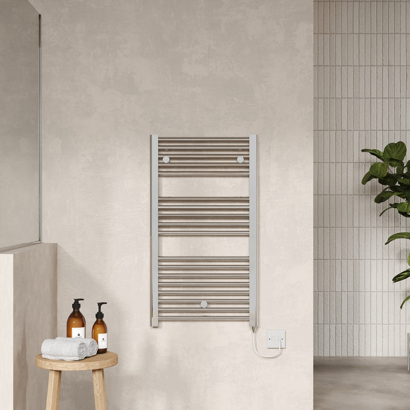 Nuie Electric Towel Rail (200, 300, 500 Watts, Chrome) - Brand New Bathrooms