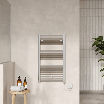 Nuie Electric Towel Rail (200, 300, 500 Watts, Chrome) - Brand New Bathrooms