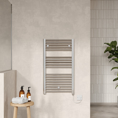 Nuie Electric Towel Rail (200, 300, 500 Watts, Chrome) - Brand New Bathrooms