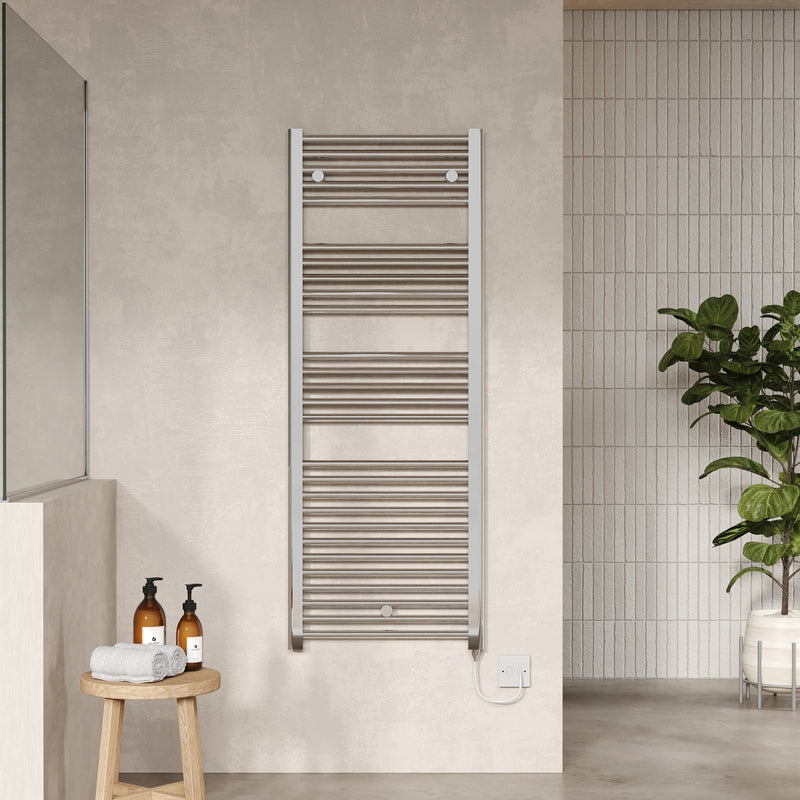 Nuie Electric Towel Rail (200, 300, 500 Watts, Chrome) - Brand New Bathrooms