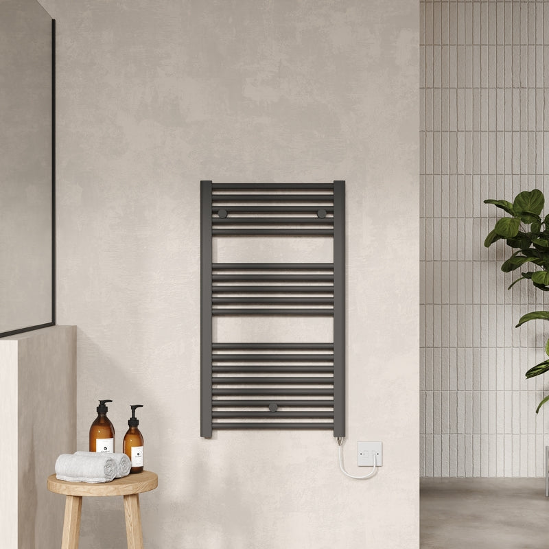Nuie Electric Towel Rail (300, 500, 750 Watts, Anthracite) - Brand New Bathrooms