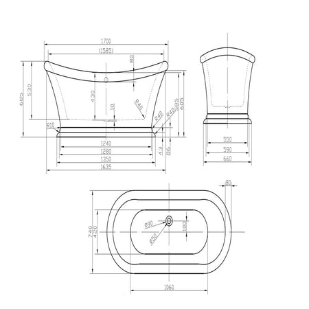 Brand New Bathrooms Mae Freestanding Acrylic Bathtub (1 size, any colour) - Brand New Bathrooms