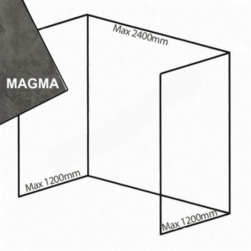 Bushboard Nuance Recess Pack F2 (for Shower Enclosures up to 2400mm) Magma - Brand New Bathrooms