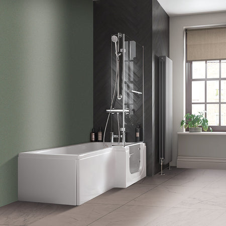 Mantaleda Savana Walk-in Shower Bathtub & Bathscreen (1 size, 2 styles, White) - Brand New Bathrooms