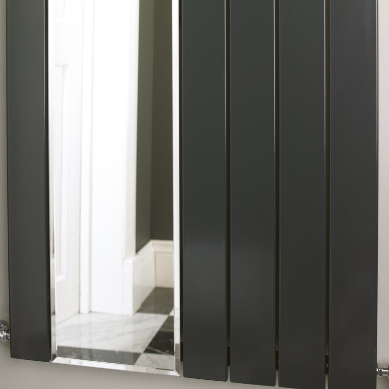 Eucotherm Mars Mirror Single Vertical Flat Panel Radiator (2 colours, 1 size) - Brand New Bathrooms