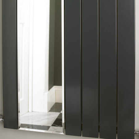 Eucotherm Mars Mirror Single Vertical Flat Panel Radiator (2 colours, 1 size) - Brand New Bathrooms