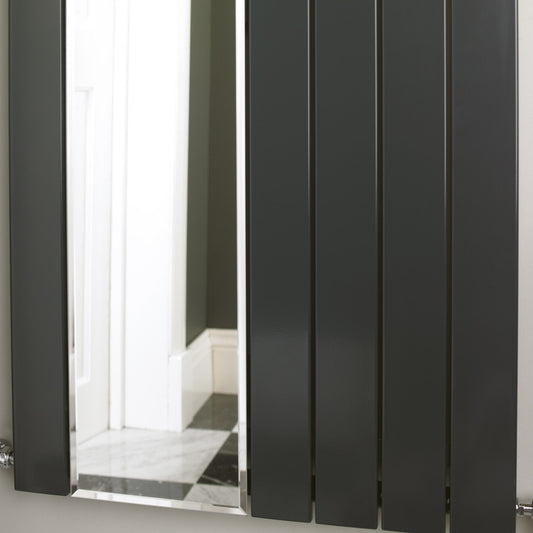 Eucotherm Mars Mirror Single Vertical Flat Panel Radiator (2 colours, 1 size) - Brand New Bathrooms