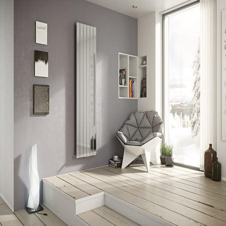 Eucotherm Mars Chrome Vertical Flat Panel Radiator (1 colour, 5 sizes) - Brand New Bathrooms