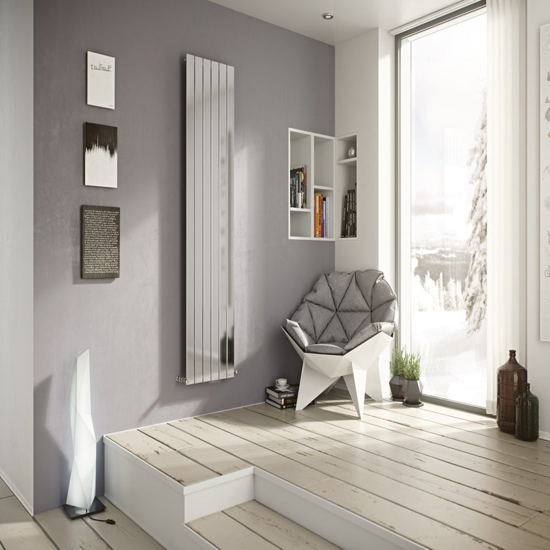 Eucotherm Mars Chrome Vertical Flat Panel Radiator (1 colour, 5 sizes) - Brand New Bathrooms