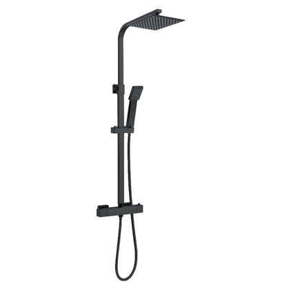 Giavani Bathrooms Complete Bathroom Suite with 1700mm L-Shape Right-Handed Shower Bath, Black Brassware & Vanity Unit (3 colours)