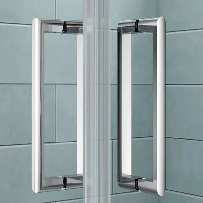 Merlyn 8 Series Frameless | Pivot Door Corner Shower Wall (4 sizes, Chrome)