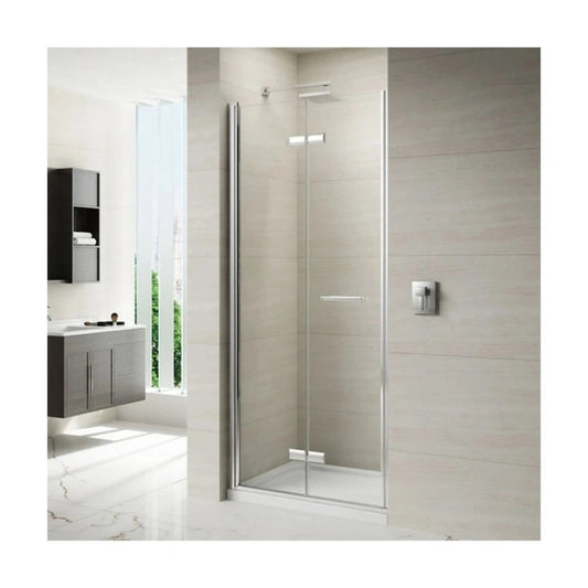 Merlyn 8 Series Frameless | Hinged Bi-fold Shower Wall (4 sizes, Chrome)
