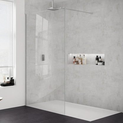 Merlyn 8mm Wetroom Panel | Wetroom Walk-In Shower (13 sizes, 6 colours, 2 glass styles)