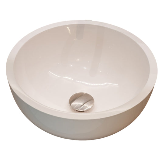 Loutro Lavabo Milano Round Solid Surface Basin (1 size, Matt White) - Brand New Bathrooms