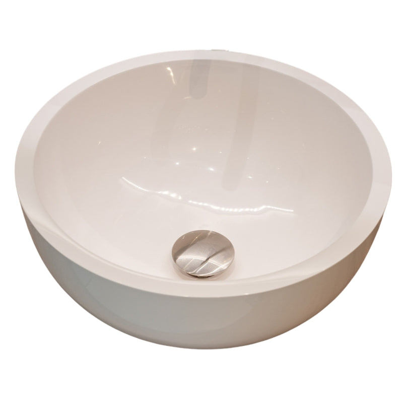 Loutro Lavabo Milano Round Solid Surface Basin (1 size, Matt White) - Brand New Bathrooms