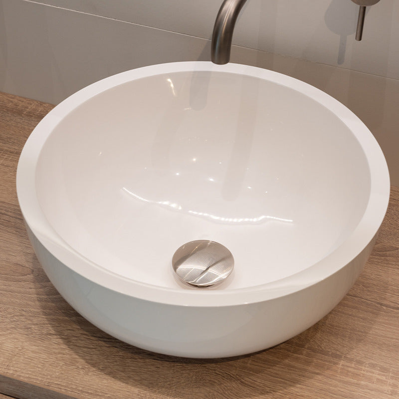 Loutro Lavabo Milano Round Solid Surface Basin (1 size, Matt White) - Brand New Bathrooms