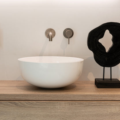 Loutro Lavabo Milano Round Solid Surface Basin (1 size, Matt White) - Brand New Bathrooms