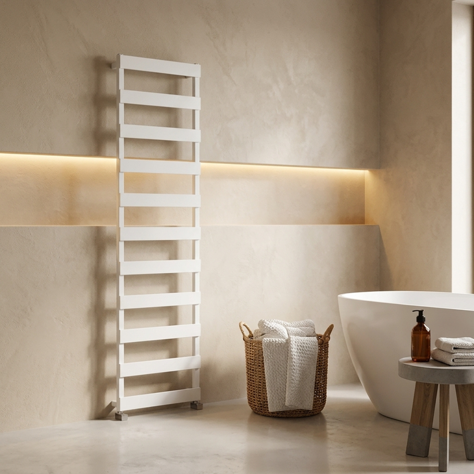 Carisa Ninova Bath Aluminium Towel Radiator (4 sizes, 2 colours)