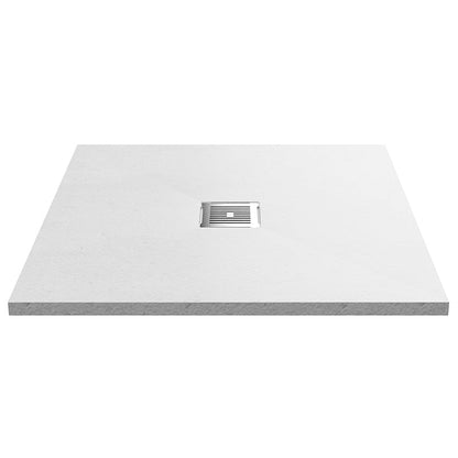 Nuie Square Slimline Shower Tray (2 sizes, White) - Brand New Bathrooms