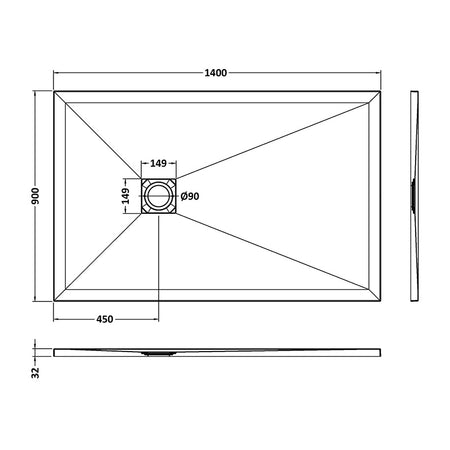 Nuie Rectangular Slimline Shower Tray (8 sizes, White) - Brandnew Bathroom