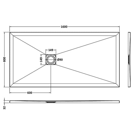 Nuie Rectangular Slimline Shower Tray (8 sizes, White) - Brandnew Bathroom